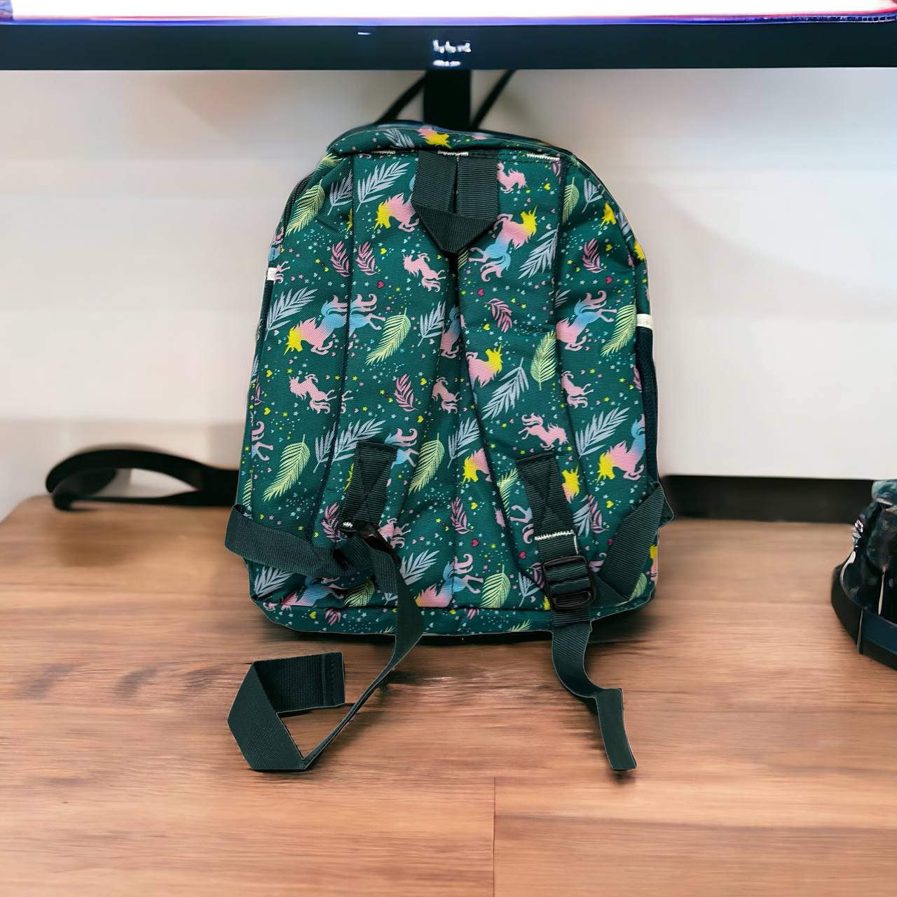 school bag on top of the desk