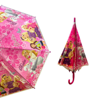 umbrella with barbie prints on it