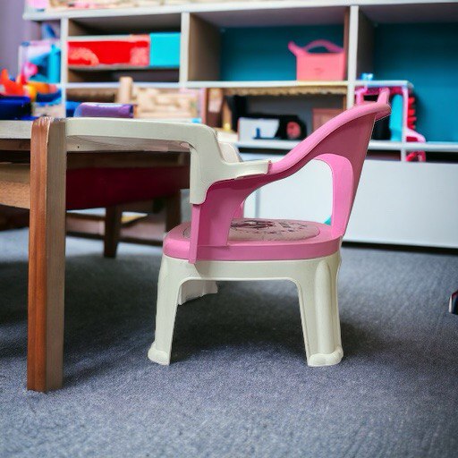 study table is placed near a bench